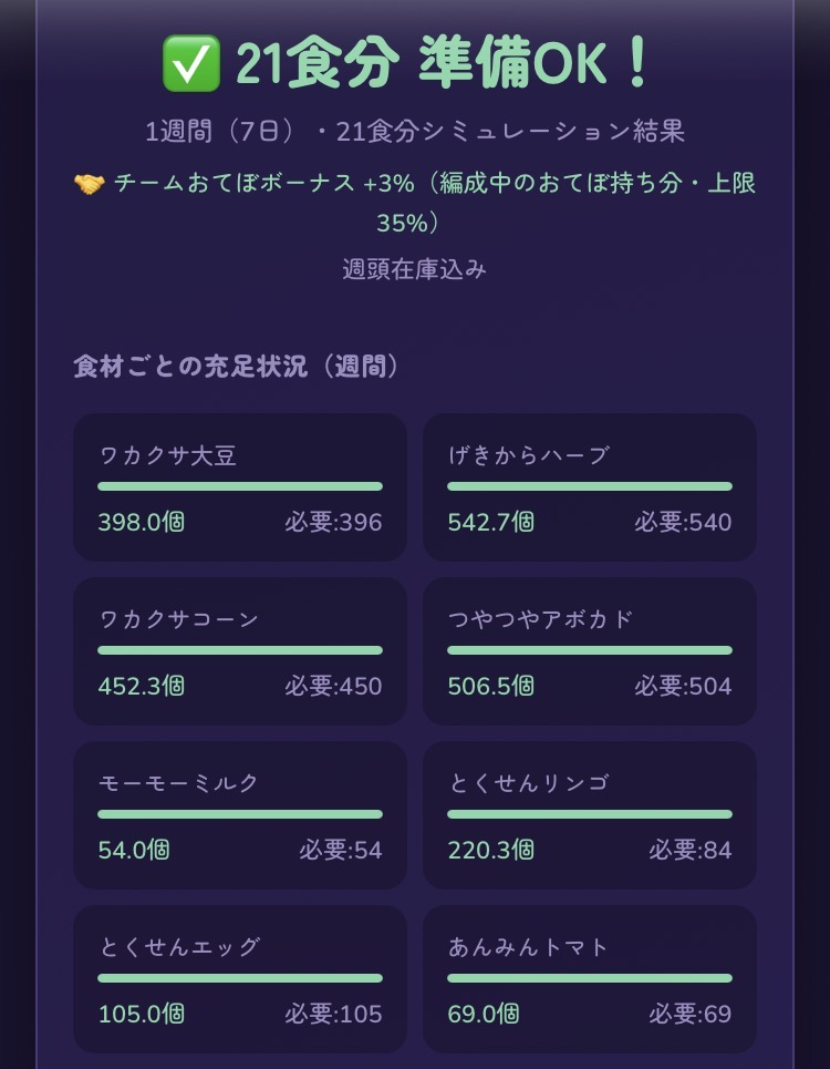 Results screen 1